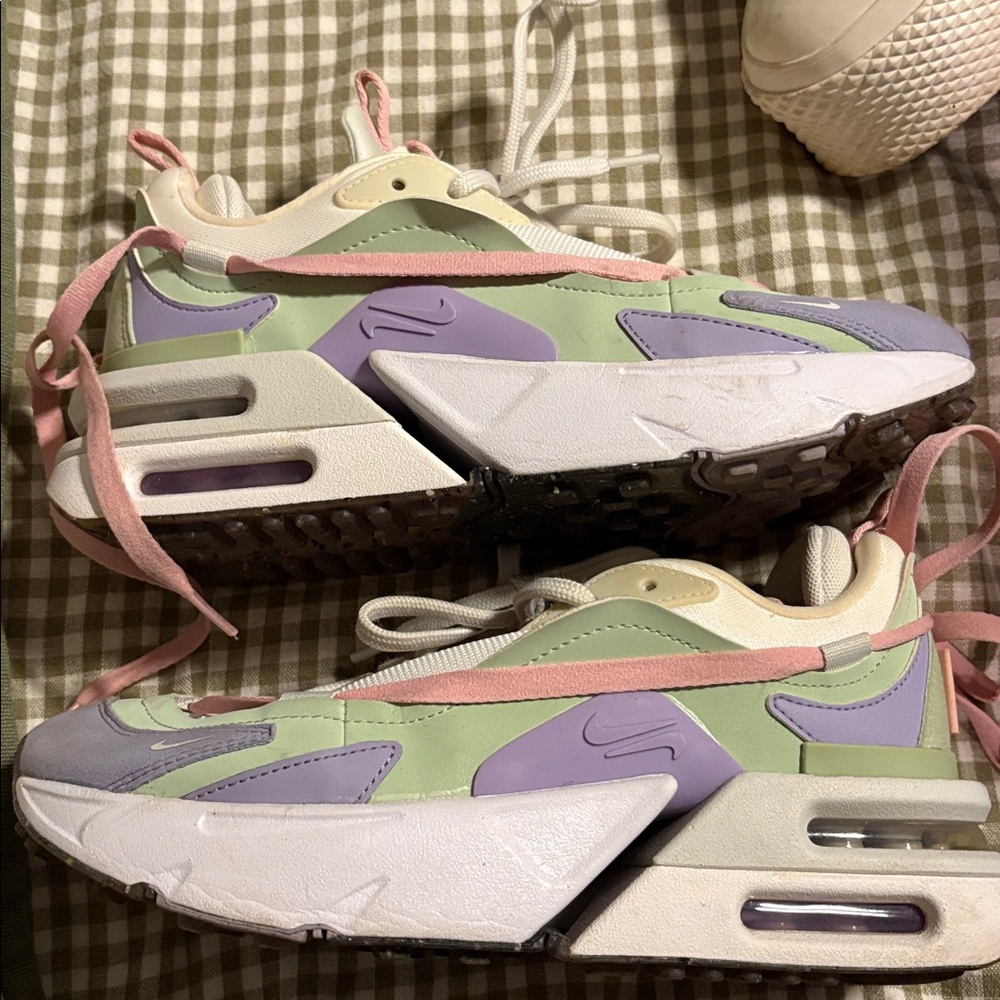 Colorful Nike Air sneakers with Pink Laces